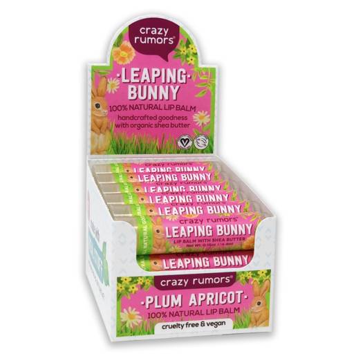 Crazy Rumors Natural Lip Balm - Leaping Bunny Plum Apricot - 10+2 FREE.