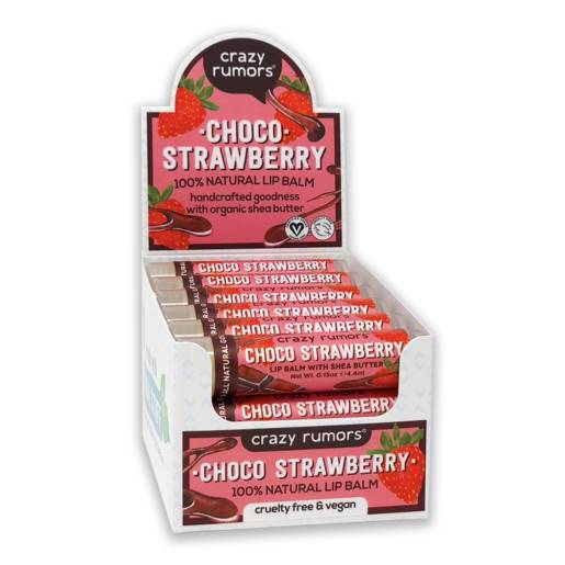 Crazy Rumors natural lip balm - Choco Strawberry - 10+2 FREE.
