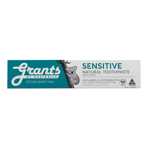 Soothing, natural toothpaste for sensitive teeth Grants of Australia-no fluoride