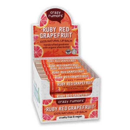Crazy Rumors Natural Lip Balm - Ruby Red Grapefruit - 10+2 FREE.
