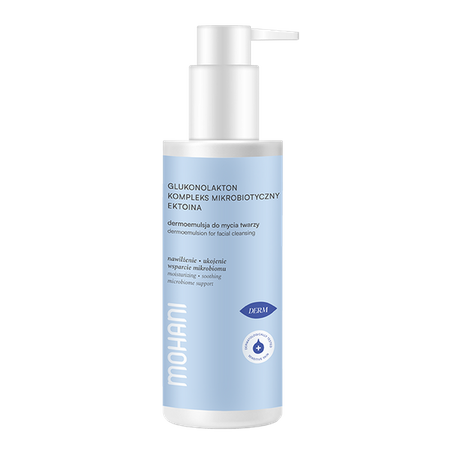 Moisturizing dermoemulsion face wash with gluconolactone, ectoin and microbiotic complex