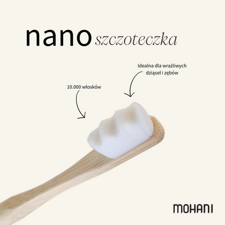 Nano Toothbrush bamboo - Natural Color, 10,000 Soft Bristles | MOHANI