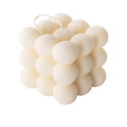 100% natural canola wax Bubble Candle - white, large