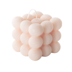 100% natural canola wax Bubble Candle - pink, large