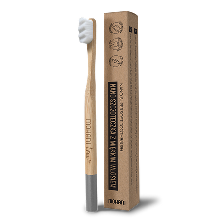 MOHANI Nano Toothbrush - Gray, 10,000 Soft Bristles