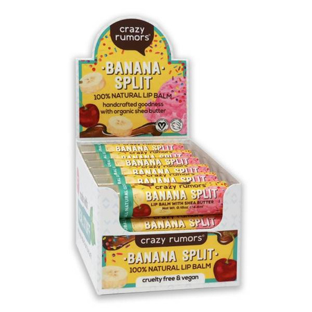 Crazy Rumors Natural Lip Balm - Banana Split - 10+2 FREE.