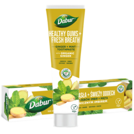 Dabur toothpaste with Organic Ginger and Mint - fresh breath
