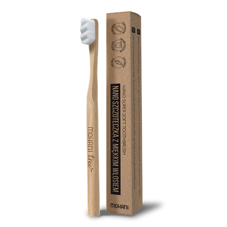 Nano Toothbrush bamboo - Natural Color, 10,000 Soft Bristles | MOHANI