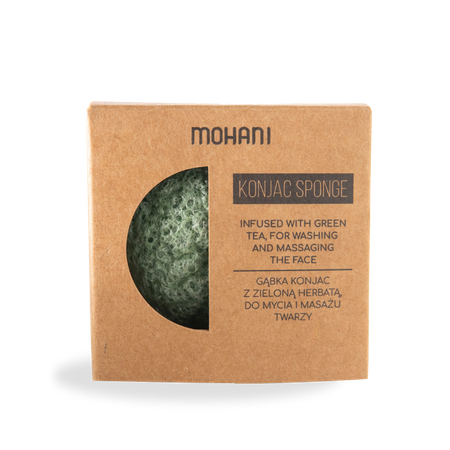 Natural konjac sponge for face cleansing Mohani - with green tea 