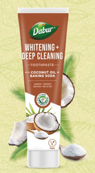 Whitening toothpaste with coconut oil and baking soda Dabur