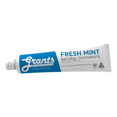 Refreshing natural toothpaste from Grants of Australia- fluoride-free, mint-flavored